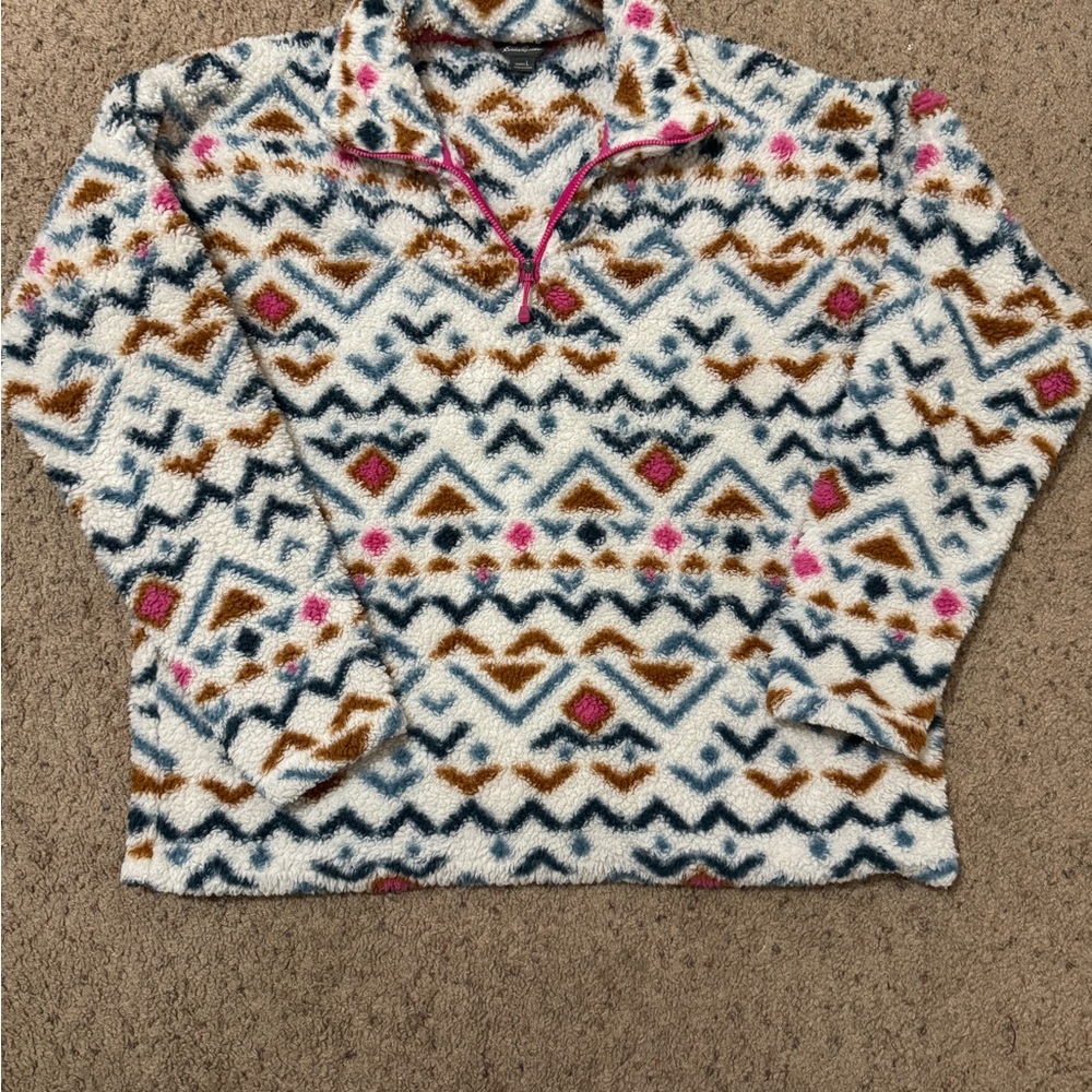 Eddie Bauer Women’s Sherpa Fleece Large 1/4 Zip Pullover